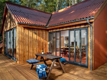 Log Cabin in Hay-on-Wye Town, Mid Wales