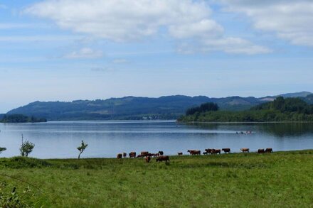 Lovely view over Loch Awe, hills and fields - Waterfall nearby - south facing