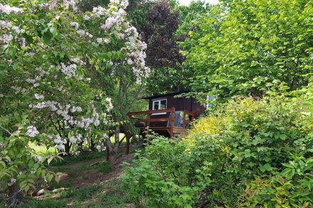 Rowan Tree Lodge with Hot Tub, a beautiful Woodland Retreat in Shropshire