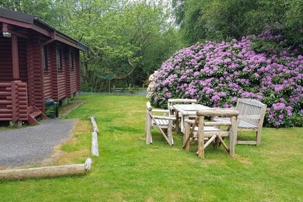 Self-Catering log cabin near Plockton and the Isle of Skye secluded, well equipped and dog friendly.