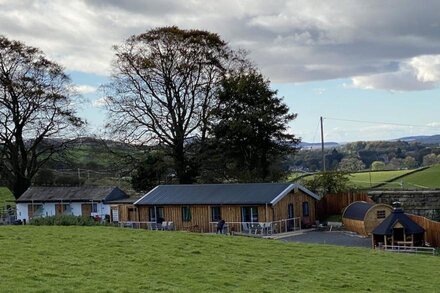 Heather Barn with shower country side view