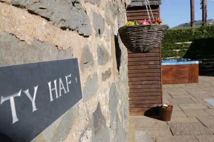 TY HAF, pet friendly, luxury holiday cottage, with pool in Carno