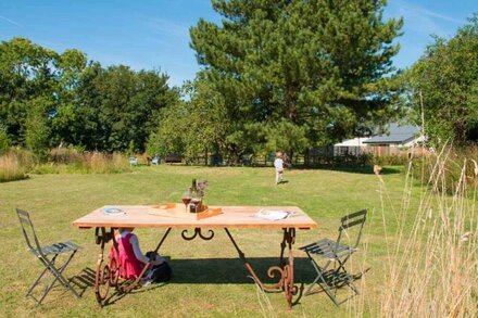 Skylarks, enjoy the decking overlooking your garden and wildflower meadow