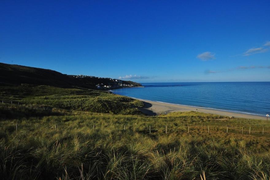 Trevince, a charming bungalow in Sennen Cove with amazing sea views.