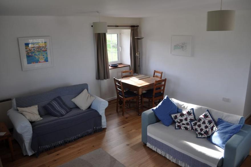 Peaceful coastal property with large garden. Unbeatable views of  sea and moors.