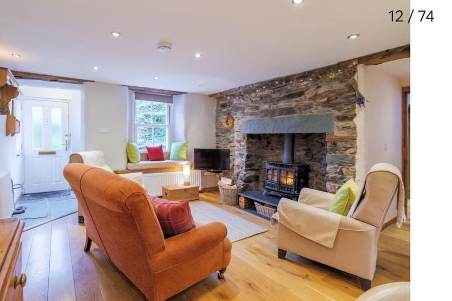CHARACTERFUL LAKELAND COTTAGE  .  WIFI,SKY TV, LOG FIRES, PRETTY LOCATION.