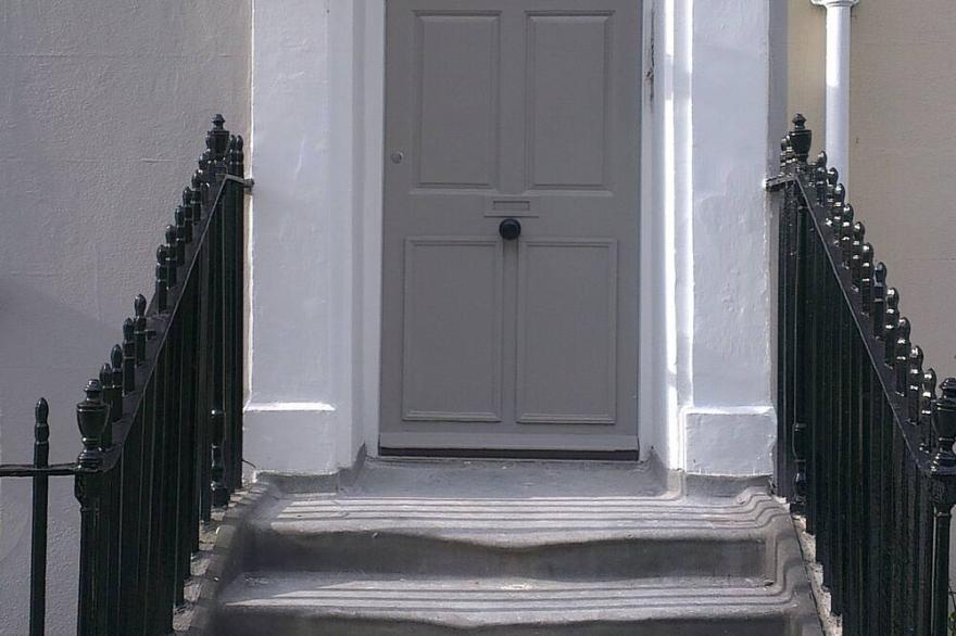 Luxury lower ground floor apartment street view