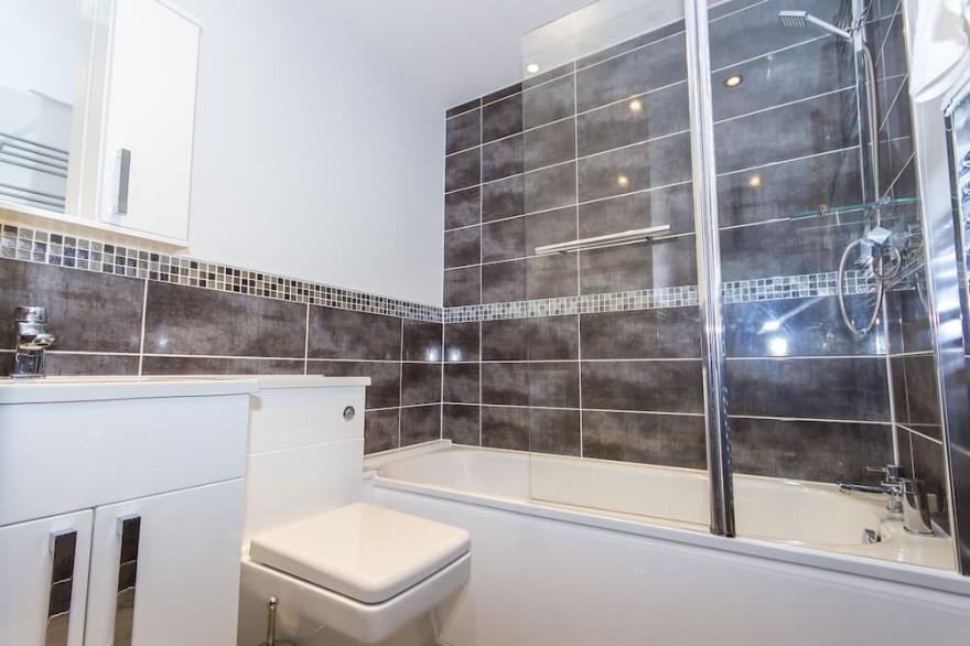 Luxury lower ground floor apartment street view