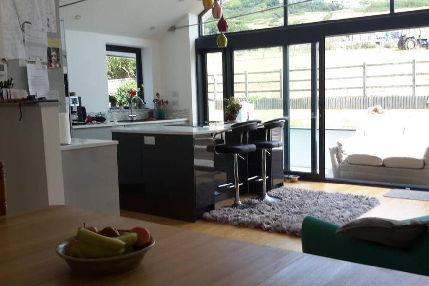 A large split level property with stunning across Woolacombe Bay