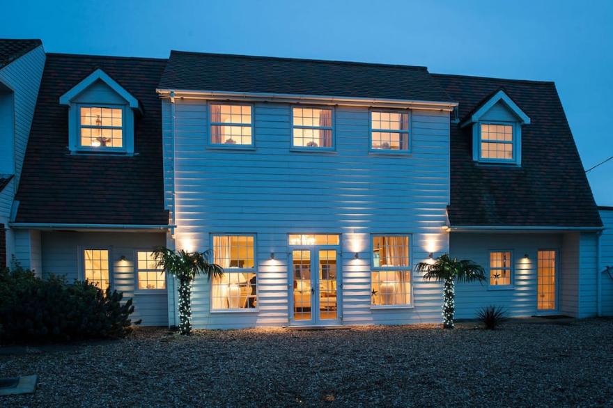 Large Beach Front Mansion with Sea Views, Gardens, Hot Tub, Featured on ITV1