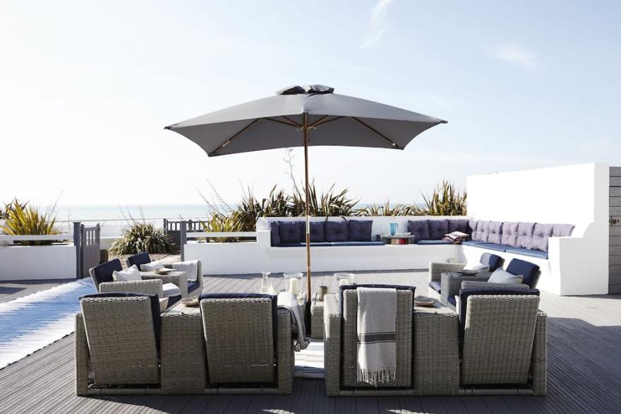 Stunning beach front property with sea views and hot tub featured in Tatler