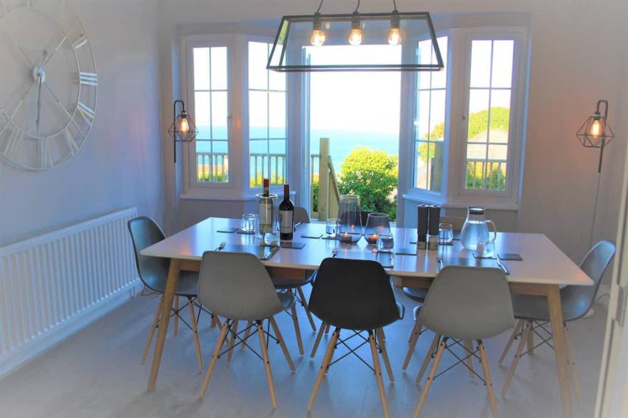 New Hot Tub with St Ives & Carbis Bay stunning beach & sea views.