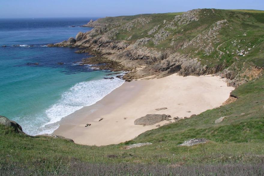 Stunning views, directly above Porthchapel Beach on the SW Coastal Path