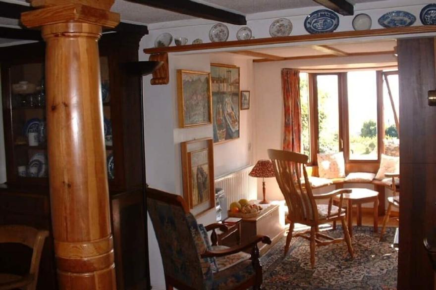 Delightful family cottage with large garden, amazing sea views, in Solva village