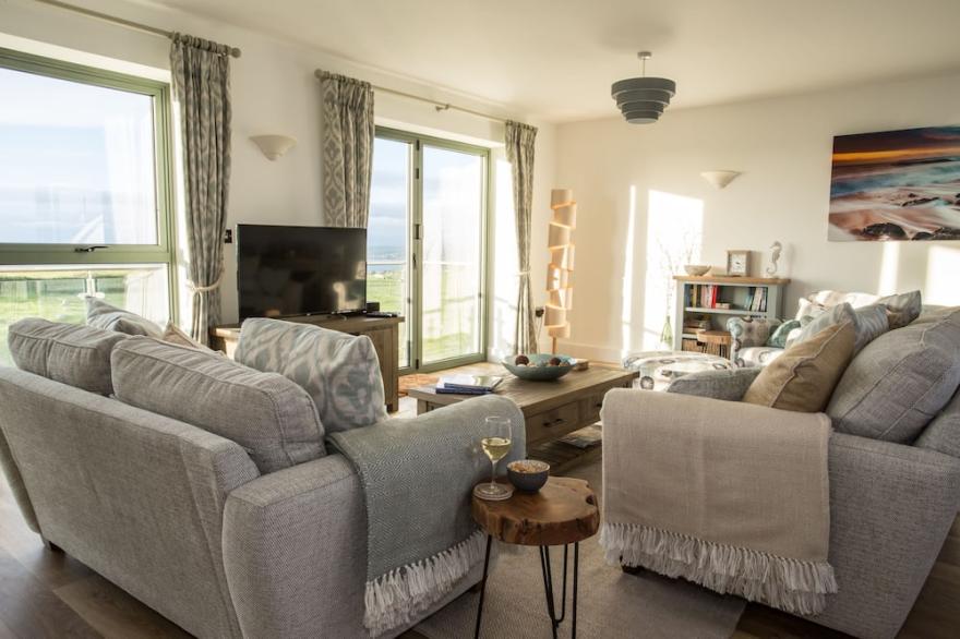 Luxury three-bed house with panoramic sea views near Salcombe, Devon