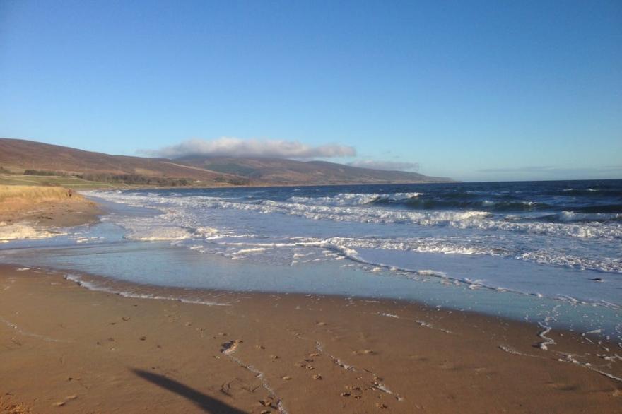 The Paddock is by the 12th Tee of Brora GC and 100 yards from the beach