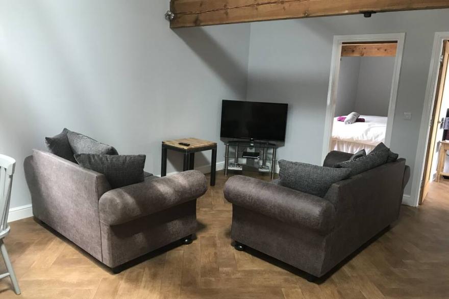 The Rolling Mill. Two bedroom first floor apartment. Wolds Way Holiday Cottages