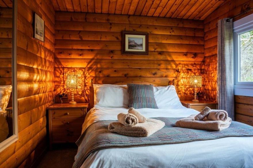 Self-Catering log cabin near Plockton and the Isle of Skye secluded, well equipped and dog friendly.