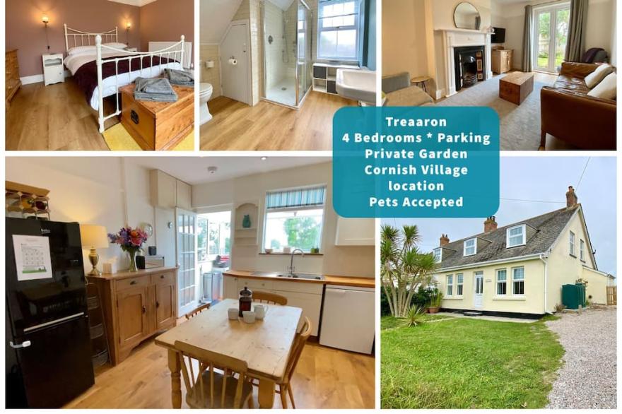 Four bedrooms with garden and driveway parking.  Pets welcome.