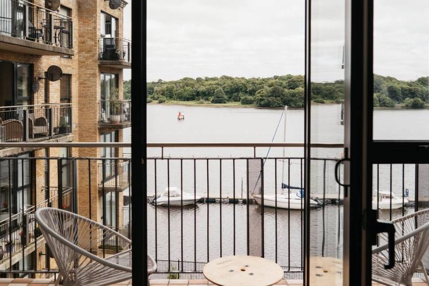 Modern riverside apartment with stunning views