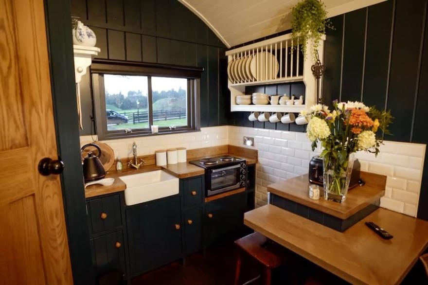 Reset surrounded by nature in one of our 4 Shepherds Huts at Ballyness