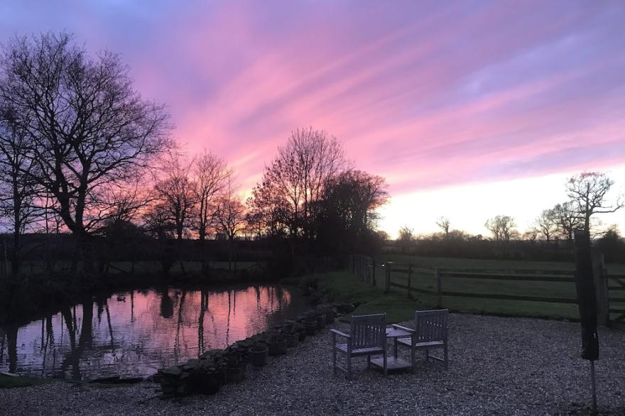 Elegantly furnished former barn in quiet rural spot, South Cotswolds.