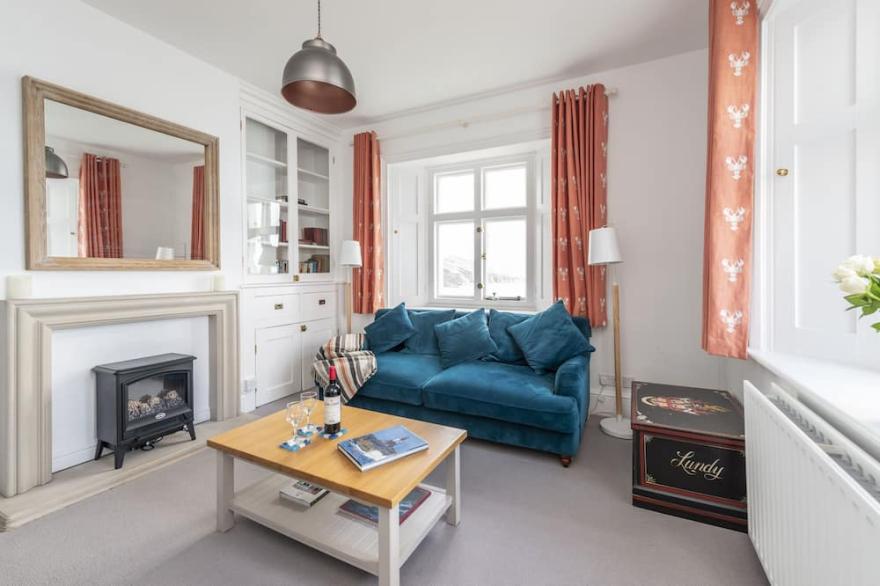 This detached cottage for six guests is perched on the cliff edge it enjoys views across Start Bay.