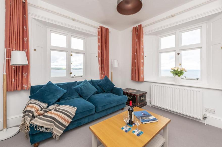 This detached cottage for six guests is perched on the cliff edge it enjoys views across Start Bay.