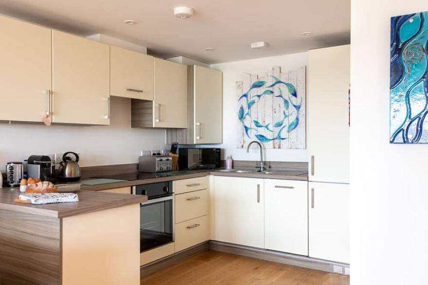 Karndu retreat, a ground floor apartment overlooking the RSPB reserve and part of a landmark development