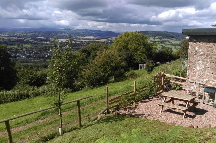 Barns on The Kymin, Monmouth. Rural location with lovely views. Sleeps 10/12