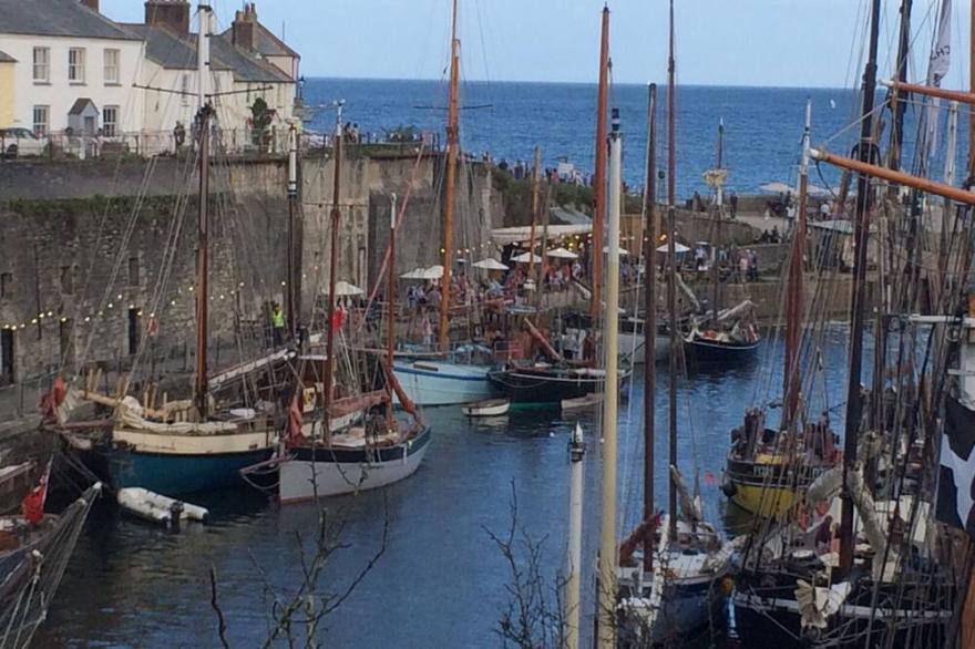 Quay Courtyard, Charlestown Cottage, on the Harbour