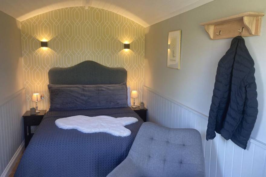 Hand crafted, this shepherds hut is a wonderful place to get away from it all.