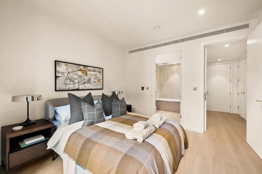 Stylish two bedroom apartment with river views in Docklands