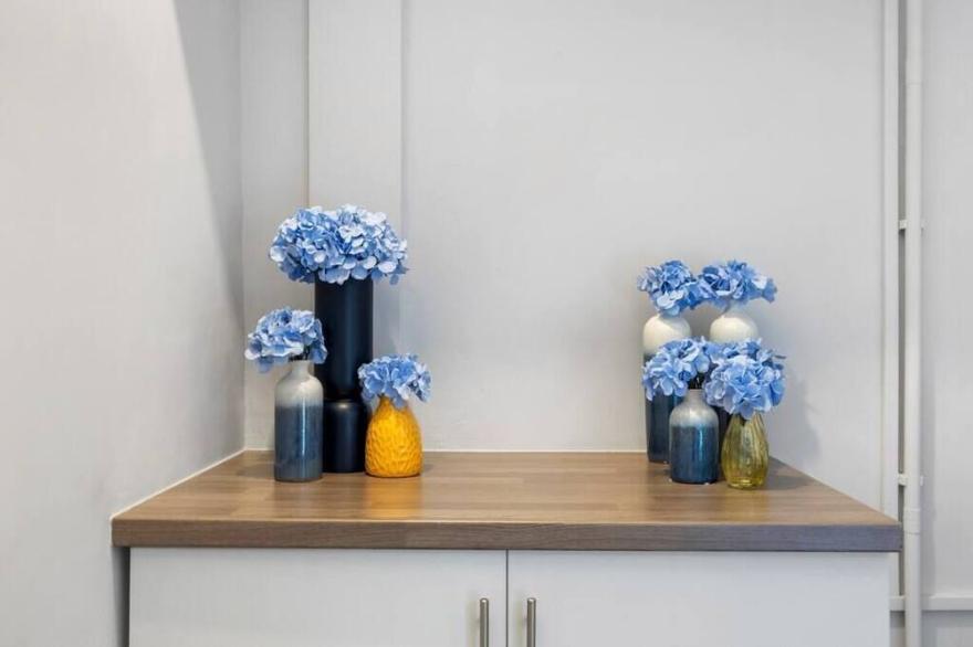 Amber and Blue: Newly Renovated Designer Flat