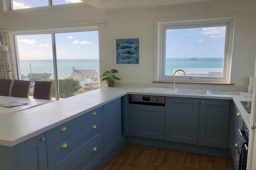 Clifftop property overlooking Polzeath Beach