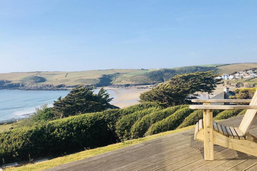 Clifftop property overlooking Polzeath Beach