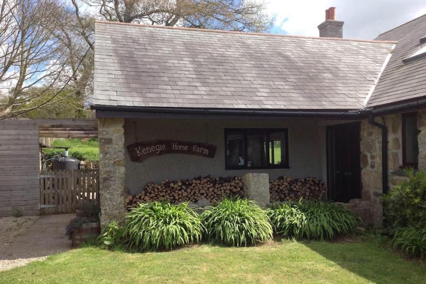 Large family Farmhouse with sea views, large gardens, woodland walks