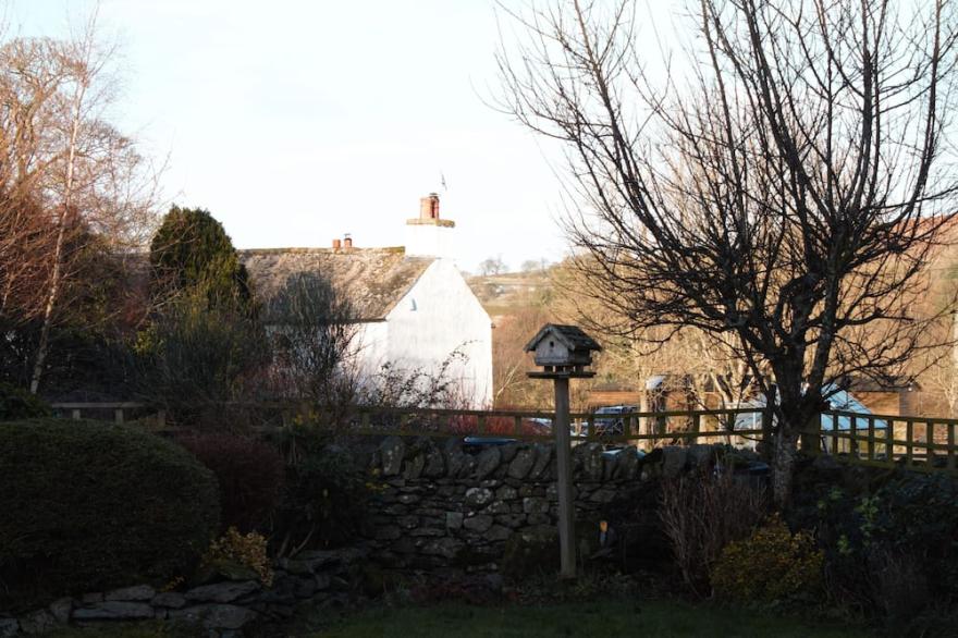 Traditional 17th century Lakeland stone barn between lakes Haweswater and Ullswater
