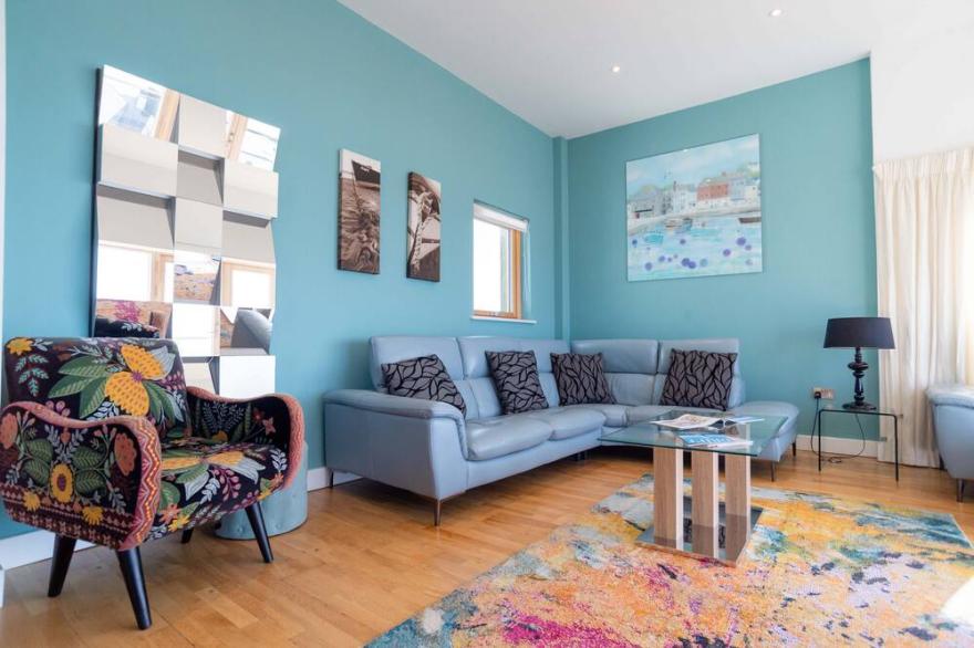 Luxury 4 bedroom penthouse apartment with far-reaching views of Fistral Beach and beyond.